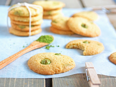 Chewy Green Tea Chip Cookies